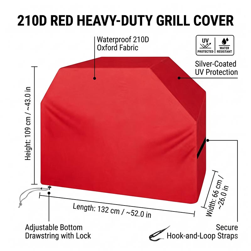 Penutup Panggangan BBQ Merah 2 - Heavy Equipment Bucket ulasan dan harga