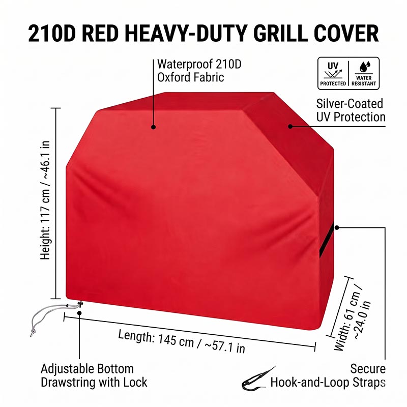 Penutup Panggangan BBQ Merah 2 - Heavy Equipment Bucket ulasan dan harga